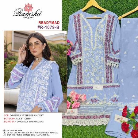 Ramsha R 1079 A To D Pakistani Readymade Suits Catalog
